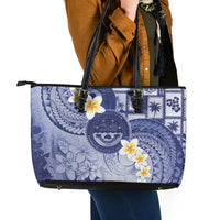 Federated States Of Micronesia Christmas Leather Tote Bag Retro Style Dark Version LT05 - Polynesian Pride