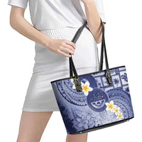 Federated States Of Micronesia Christmas Leather Tote Bag Retro Style Dark Version LT05 - Polynesian Pride