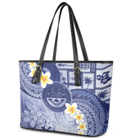 Federated States Of Micronesia Christmas Leather Tote Bag Retro Style Dark Version LT05 - Polynesian Pride