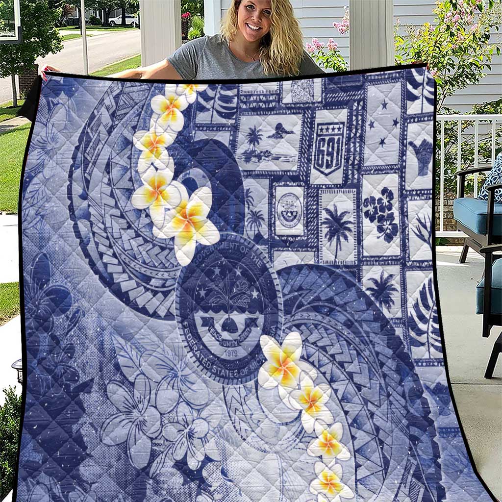 Federated States Of Micronesia Christmas Quilt Retro Style Dark Version LT05 Navy - Polynesian Pride