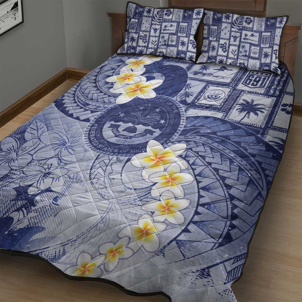 Federated States Of Micronesia Christmas Quilt Bed Set Retro Style Dark Version LT05 - Polynesian Pride