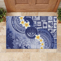 Federated States Of Micronesia Christmas Rubber Doormat Retro Style Dark Version LT05 Navy - Polynesian Pride