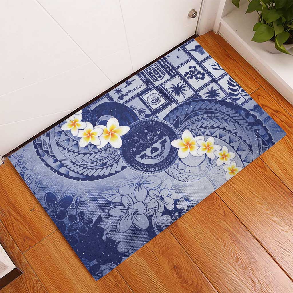 Federated States Of Micronesia Christmas Rubber Doormat Retro Style Dark Version LT05 - Polynesian Pride