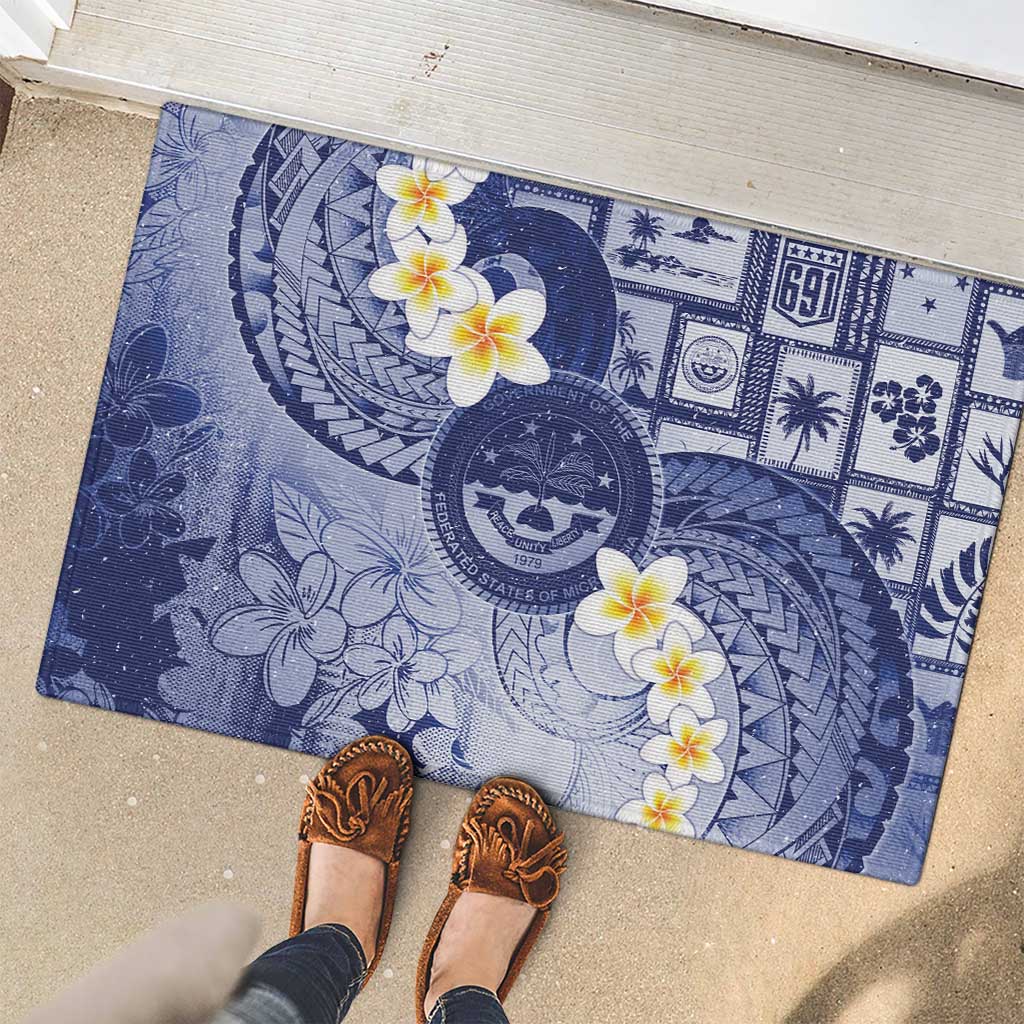 Federated States Of Micronesia Christmas Rubber Doormat Retro Style Dark Version LT05 - Polynesian Pride