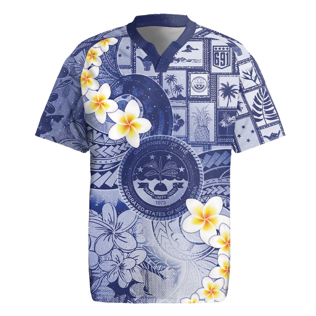 Federated States Of Micronesia Christmas Rugby Jersey Retro Style Dark Version LT05 Navy - Polynesian Pride