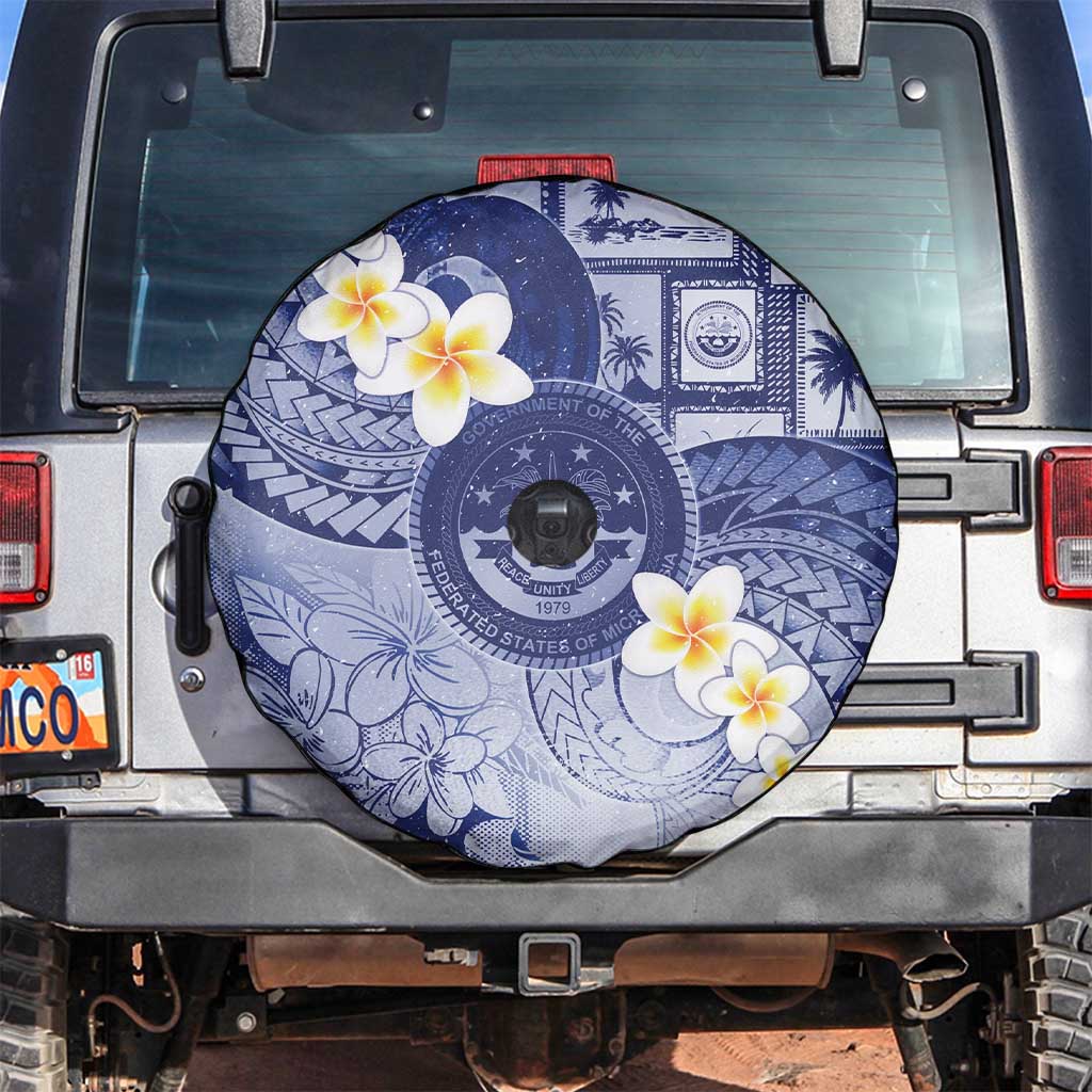 Federated States Of Micronesia Christmas Spare Tire Cover Retro Style Dark Version LT05 Navy - Polynesian Pride