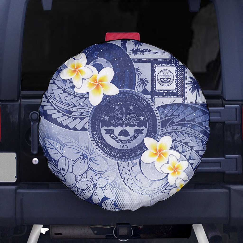 Federated States Of Micronesia Christmas Spare Tire Cover Retro Style Dark Version LT05 No hole Navy - Polynesian Pride