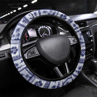 Federated States Of Micronesia Christmas Steering Wheel Cover Retro Style Dark Version LT05 Universal Fit Navy - Polynesian Pride