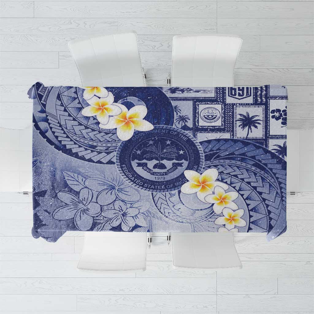 Federated States Of Micronesia Christmas Tablecloth Retro Style Dark Version LT05 Navy - Polynesian Pride
