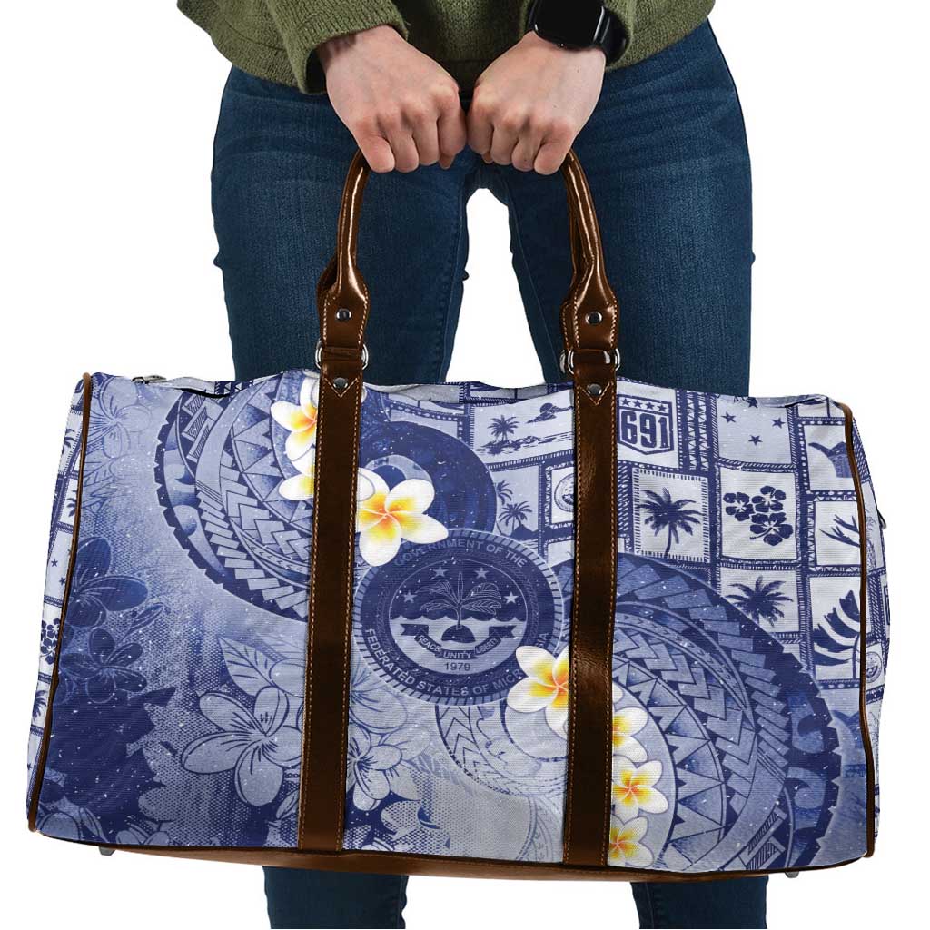 Federated States Of Micronesia Christmas Travel Bag Retro Style Dark Version LT05 Navy - Polynesian Pride
