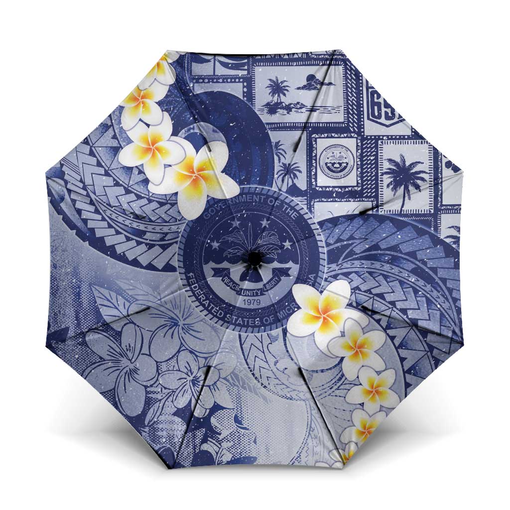 Federated States Of Micronesia Christmas Umbrella Retro Style Dark Version LT05 One Size Folded 11.42 inch Opened Diameter 37.4 inch Navy - Polynesian Pride