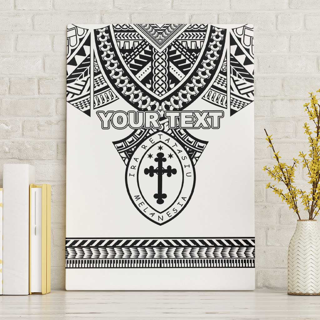 Personalised Melanesian Brotherhood Canvas Wall Art With Tribal Pattern LT05 Without Frame White - Polynesian Pride