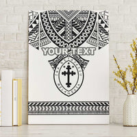 Personalised Melanesian Brotherhood Canvas Wall Art With Tribal Pattern LT05 Without Frame White - Polynesian Pride