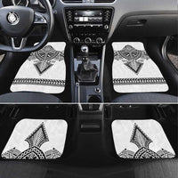 Personalised Melanesian Brotherhood Car Mats With Tribal Pattern LT05 Set 4pcs White - Polynesian Pride