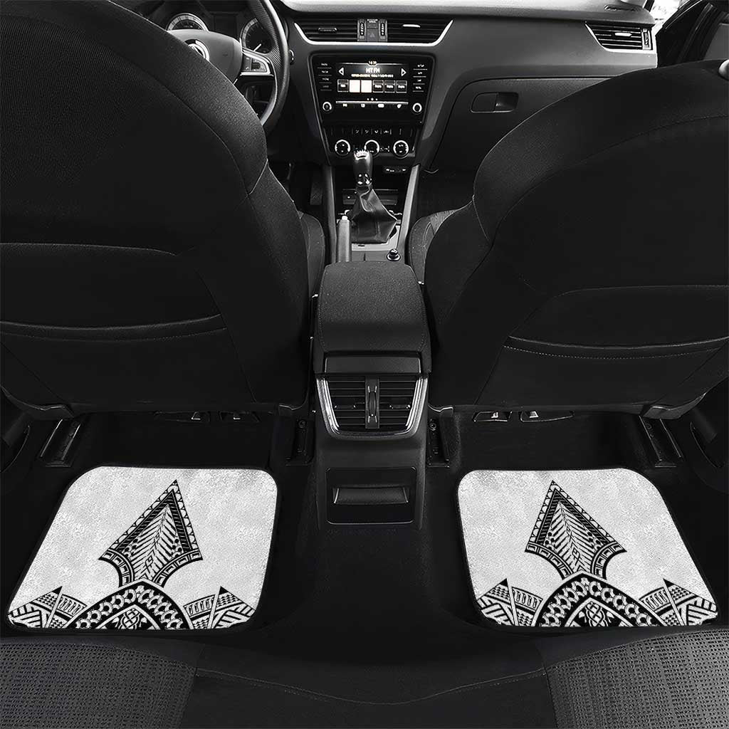 Personalised Melanesian Brotherhood Car Mats With Tribal Pattern LT05 Set 2pcs - Back White - Polynesian Pride