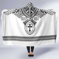 Personalised Melanesian Brotherhood Hooded Blanket With Tribal Pattern LT05 One Size White - Polynesian Pride