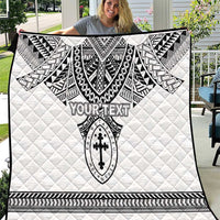 Personalised Melanesian Brotherhood Quilt With Tribal Pattern LT05 White - Polynesian Pride