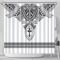 Personalised Melanesian Brotherhood Shower Curtain With Tribal Pattern LT05 - Polynesian Pride