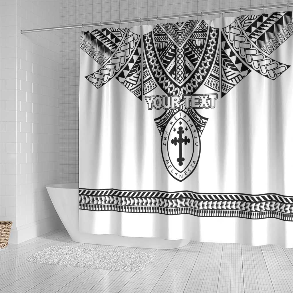 Personalised Melanesian Brotherhood Shower Curtain With Tribal Pattern LT05 - Polynesian Pride
