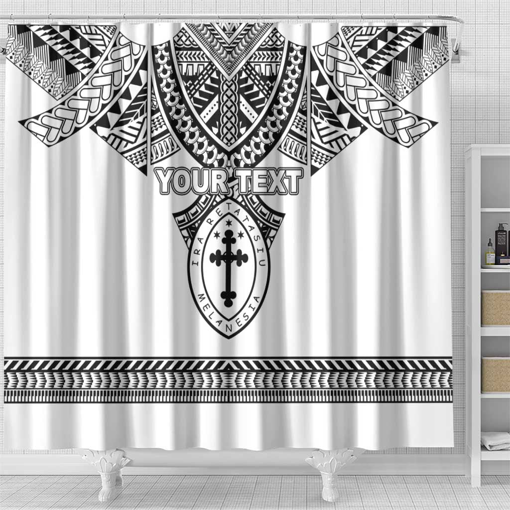 Personalised Melanesian Brotherhood Shower Curtain With Tribal Pattern LT05 - Polynesian Pride