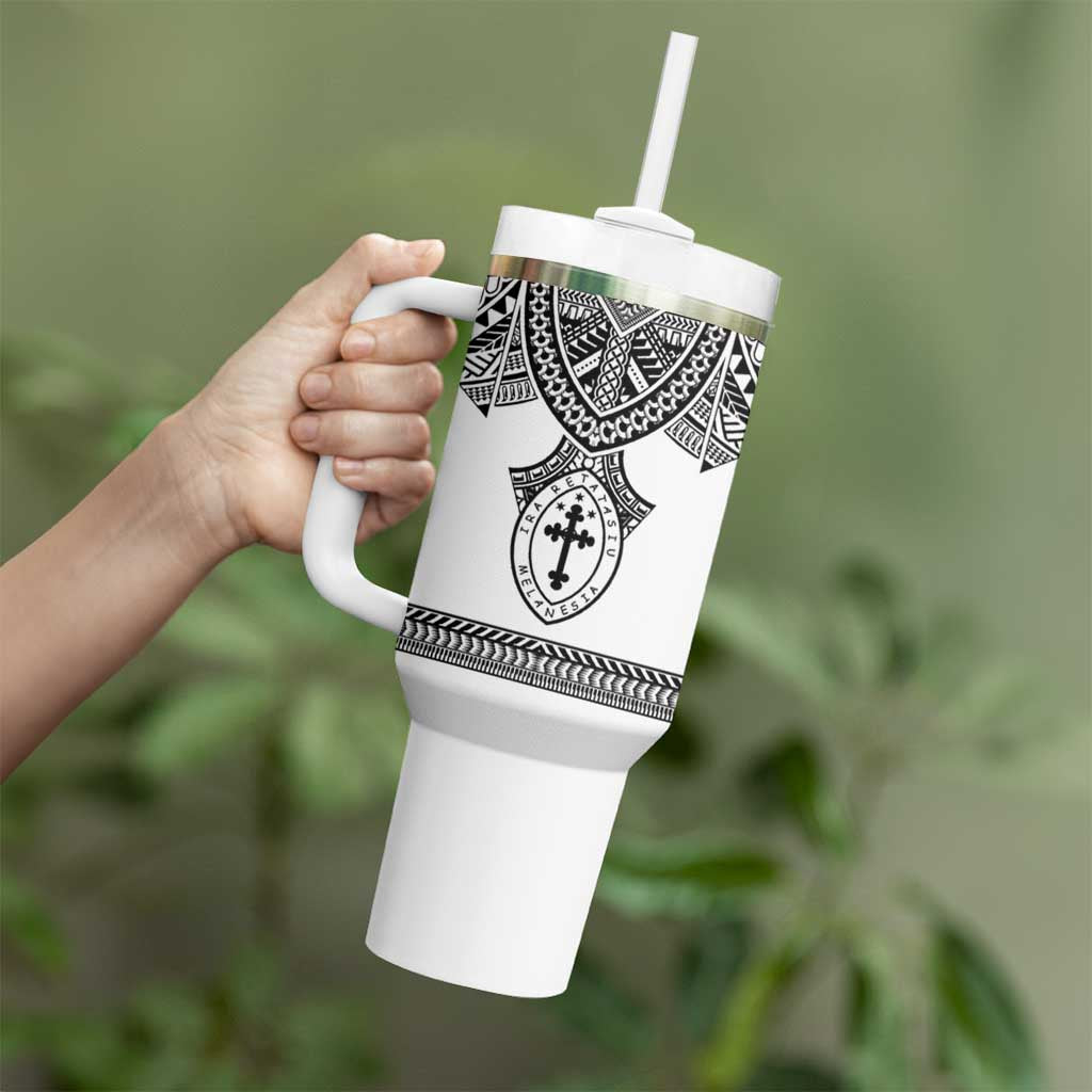 Personalised Melanesian Brotherhood Tumbler With Handle With Tribal Pattern LT05 - Polynesian Pride