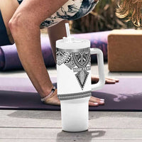 Personalised Melanesian Brotherhood Tumbler With Handle With Tribal Pattern LT05 - Polynesian Pride