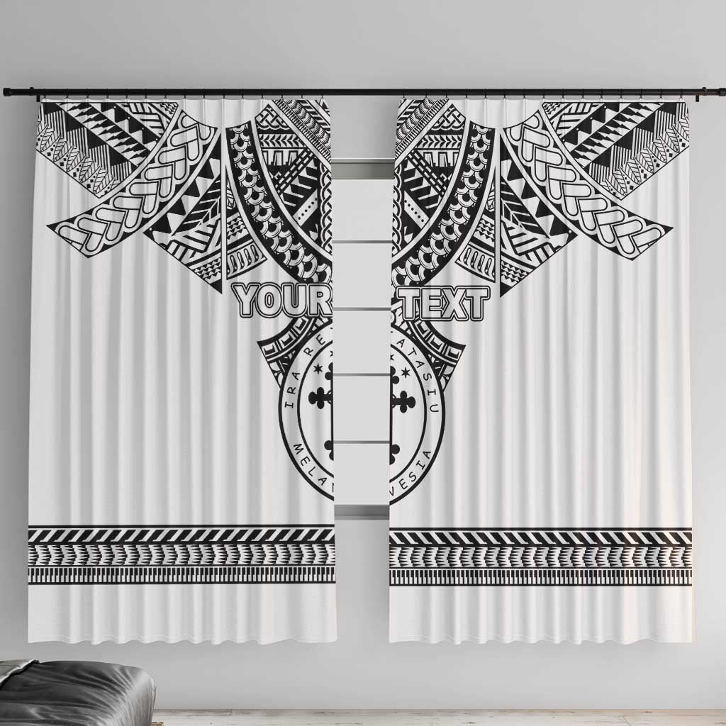 Personalised Melanesian Brotherhood Window Curtain With Tribal Pattern LT05 With Hooks White - Polynesian Pride