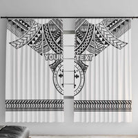 Personalised Melanesian Brotherhood Window Curtain With Tribal Pattern LT05 With Hooks White - Polynesian Pride