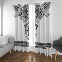 Personalised Melanesian Brotherhood Window Curtain With Tribal Pattern LT05 With Grommets White - Polynesian Pride