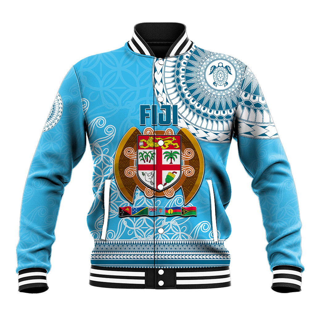 Fiji Baseball Jacket Melanesian Festival 2023 LT6 Unisex Blue - Polynesian Pride
