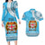 Fiji Couples Matching Long Sleeve Bodycon Dress and Hawaiian Shirt Melanesian Festival 2023 LT6 Blue - Polynesian Pride