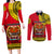 Papua New Guinea Couples Matching Long Sleeve Bodycon Dress and Long Sleeve Button Shirts Melanesian Festival 2023 LT6 Red - Polynesian Pride