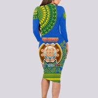 Solomon Islands Long Sleeve Bodycon Dress Melanesian Festival 2023 LT6 - Polynesian Pride