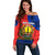 New Caledonia Off Shoulder Sweater Melanesian Festival 2023 LT6 Women Red - Polynesian Pride