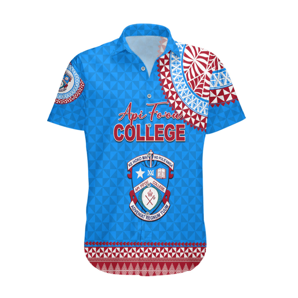 Tonga School Api Fo'ou College Hawaiian Shirt Tribal Pattern LT6 Blue - Polynesian Pride