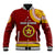 Tonga School Eua High School Baseball Jacket Tribal Pattern LT6 Unisex Maroon - Polynesian Pride