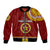 Tonga School Eua High School Bomber Jacket Tribal Pattern LT6 Unisex Maroon - Polynesian Pride