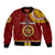 Tonga School Eua High School Sleeve Zip Bomber Jacket Tribal Pattern LT6 Unisex Maroon - Polynesian Pride