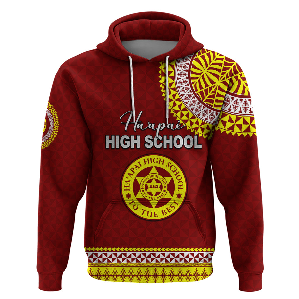 Tonga School Haapai High School Hoodie Tribal Pattern LT6 Maroon - Polynesian Pride