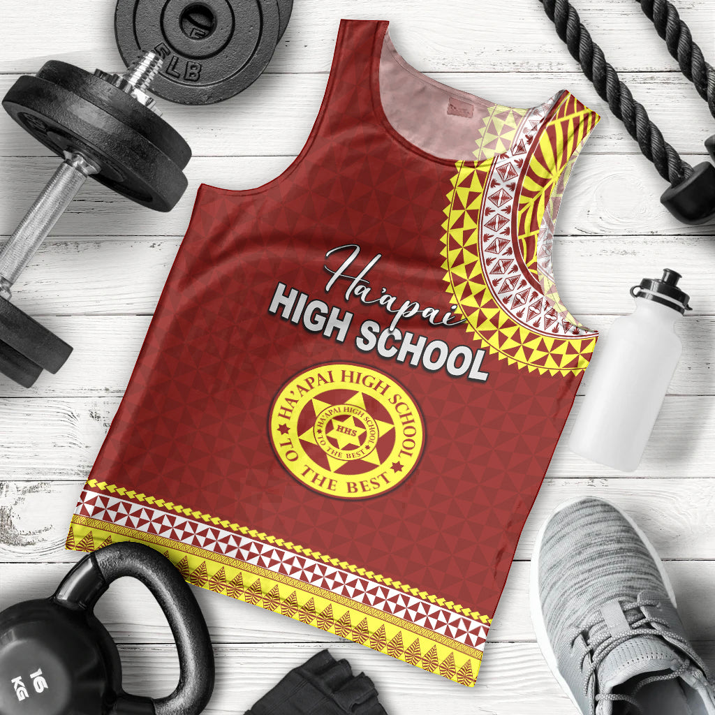 Tonga School Ha'apai High School Men Tank Top Tribal Pattern LT6 Maroon - Polynesian Pride