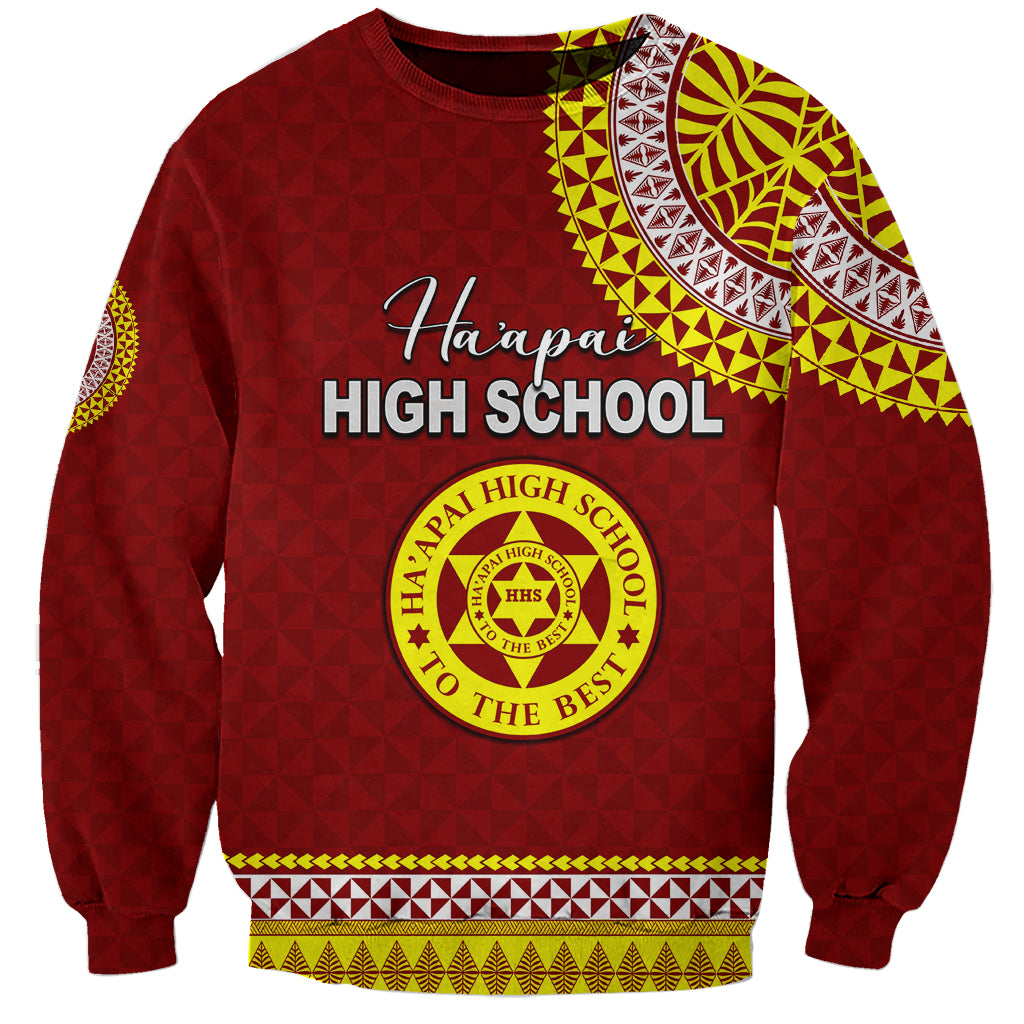 Tonga School Ha'apai High School Sweatshirt Tribal Pattern LT6 Unisex Maroon - Polynesian Pride