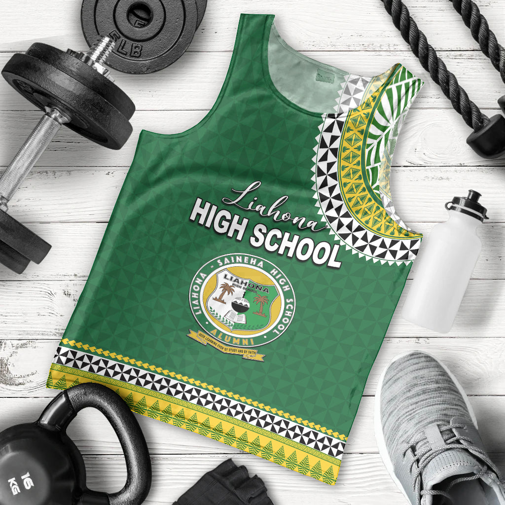 Tonga School Liahona High School Men Tank Top Tribal Pattern LT6 Green - Polynesian Pride