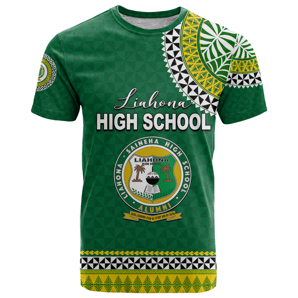 Tonga School Liahona High School T Shirt Tribal Pattern LT6 Green - Polynesian Pride