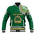 Tonga School Saineha High School Baseball Jacket Tribal Pattern LT6 Unisex Green - Polynesian Pride