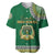 Tonga School Saineha High School Baseball Jersey Tribal Pattern LT6 Green - Polynesian Pride