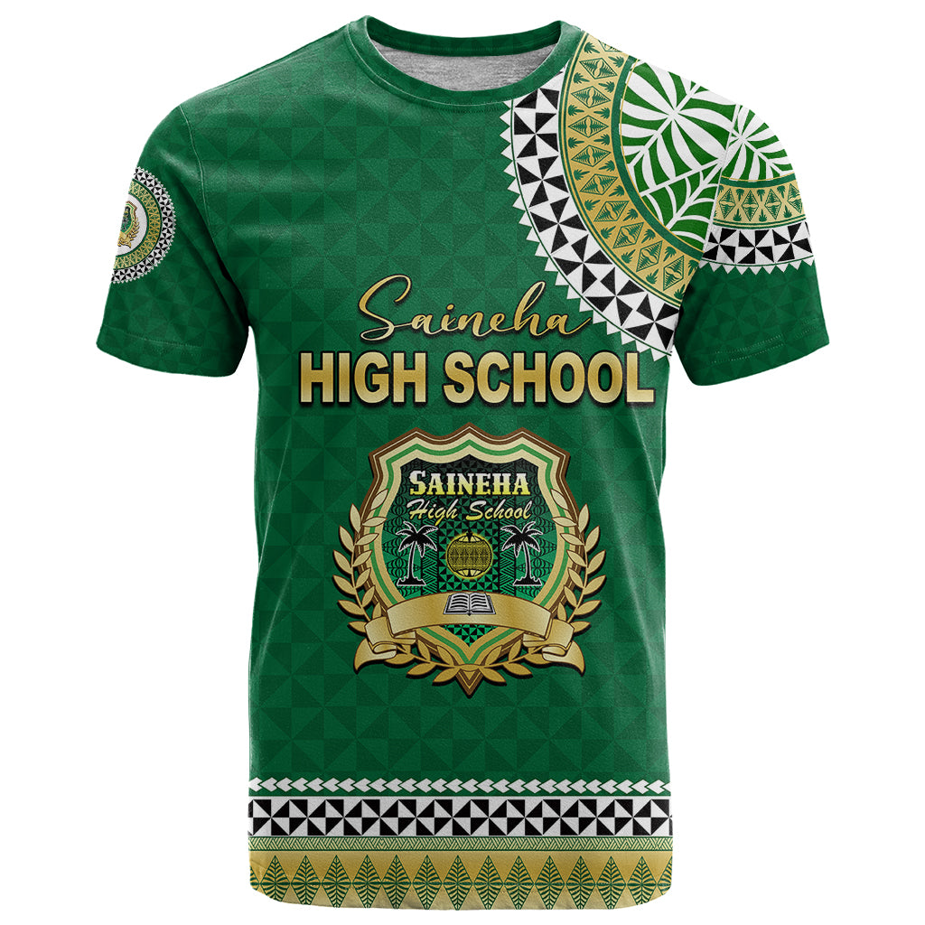 Tonga School Saineha High School T Shirt Tribal Pattern LT6 Green - Polynesian Pride