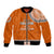 Tonga School Tailulu College Bomber Jacket Tribal Pattern LT6 Unisex Orange - Polynesian Pride