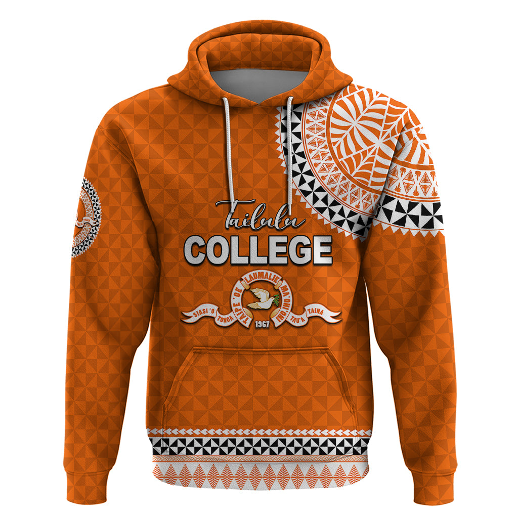 Tonga School Tailulu College Hoodie Tribal Pattern LT6 Orange - Polynesian Pride