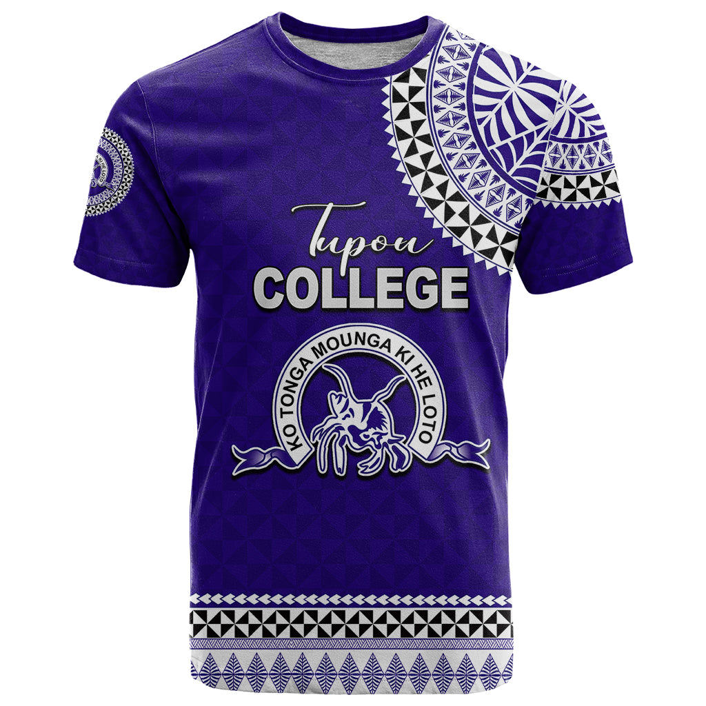 Tonga School Tupou College T Shirt Tribal Pattern LT6 Blue - Polynesian Pride