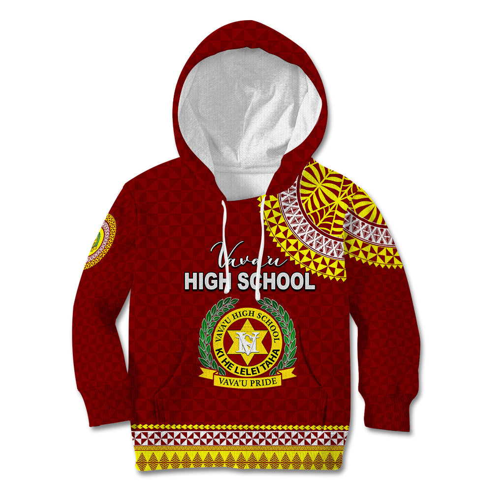 Tonga School Vava'u High School Kid Hoodie Tribal Pattern LT6 Hoodie Maroon - Polynesian Pride